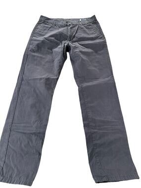 Peter England Gray Flat Front Slim Fit Khaki Chino Pants Men's Size 34x30